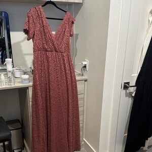 Baltic Born Lace Maxi Dress in Dusty Rose